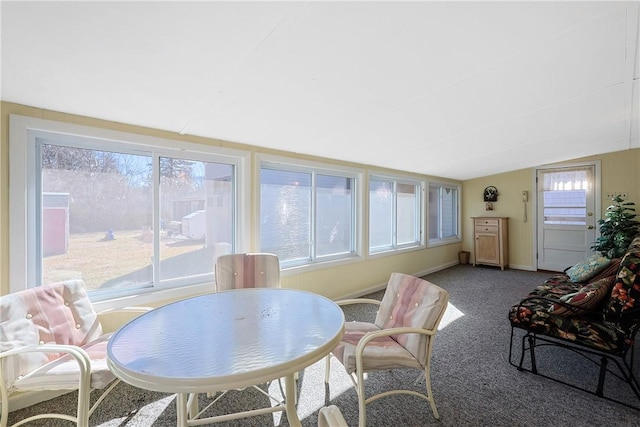 interior space with vaulted ceiling