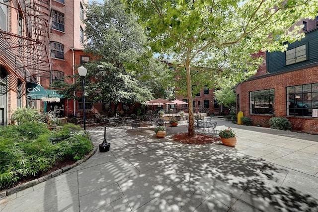 view of community featuring a patio