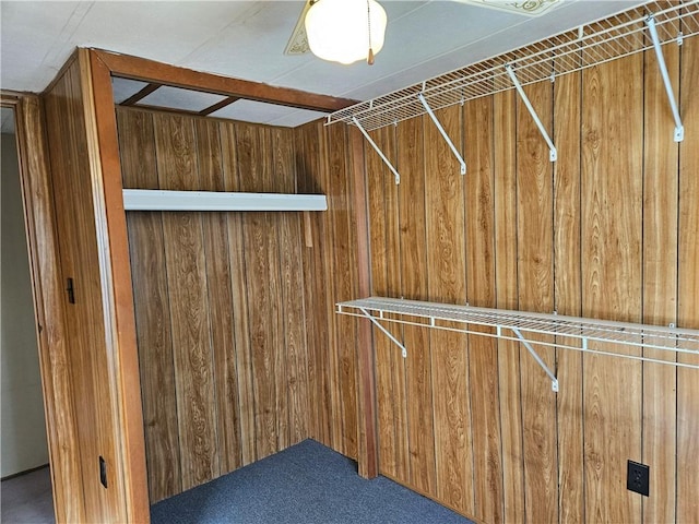 walk in closet featuring carpet