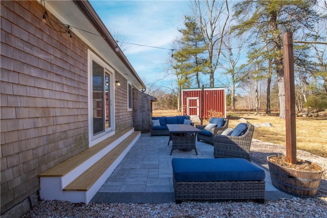 view of patio / terrace featuring an outdoor living space