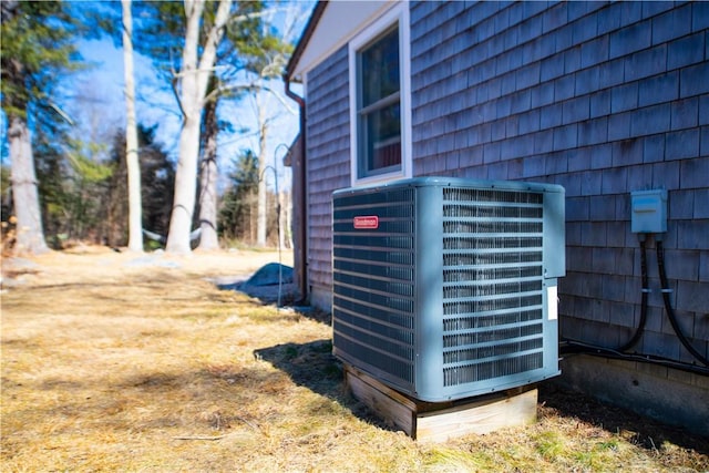 exterior details featuring central AC unit