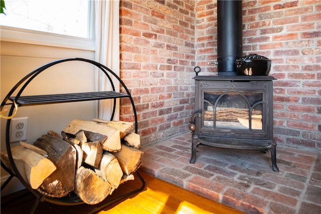 details with a wood stove