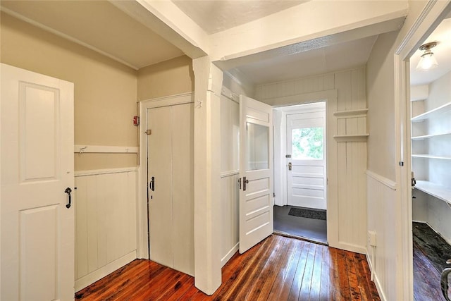 hall featuring dark wood finished floors