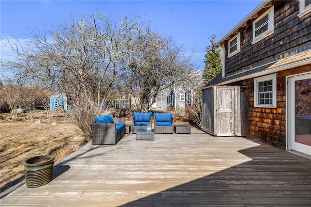 deck featuring an outdoor hangout area