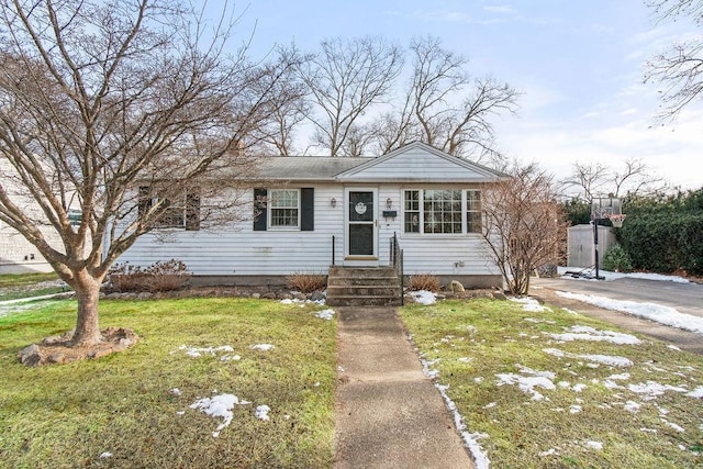 view of front facade with a front yard