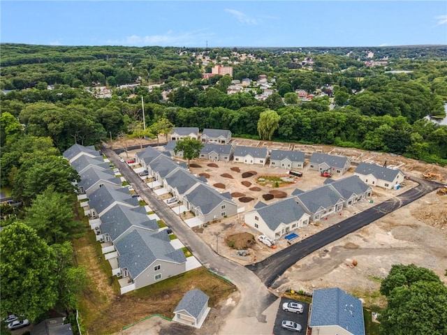 aerial view with a residential view