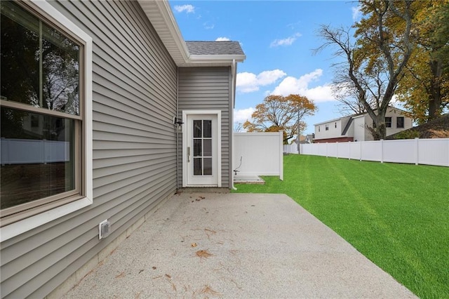 view of patio / terrace featuring fence