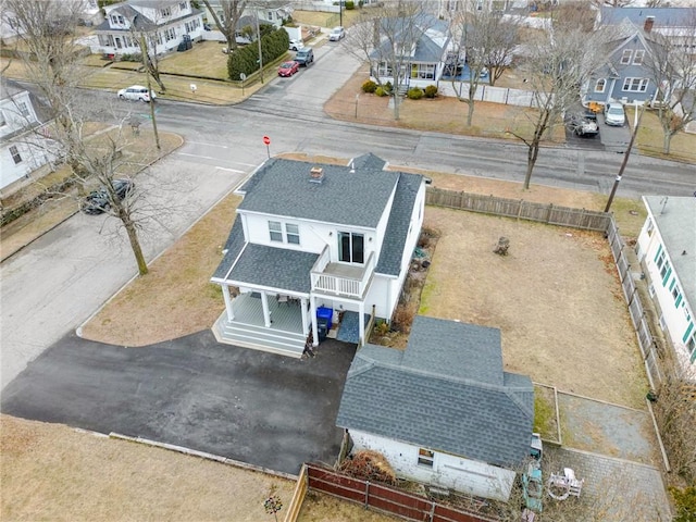 bird's eye view featuring a residential view