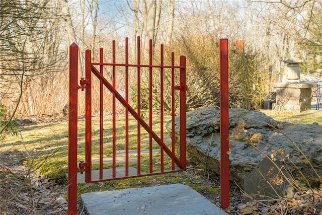 view of gate with fence