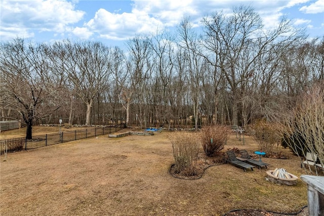 view of yard featuring fence