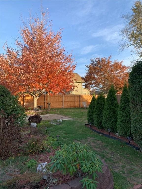 view of yard featuring fence