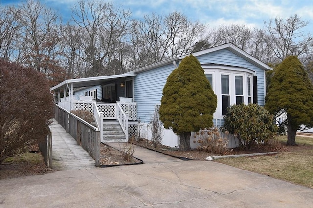 view of front of home with a porch