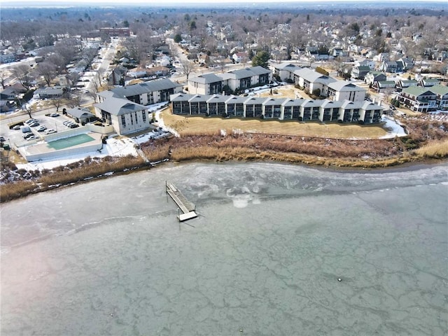 aerial view with a residential view