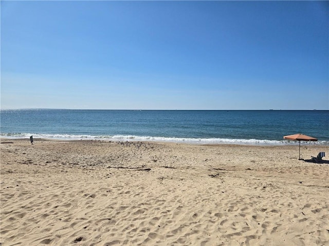 property view of water with a beach view