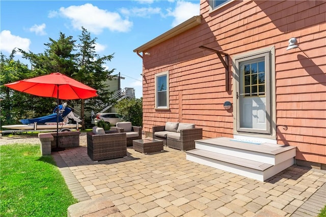 view of patio / terrace with an outdoor hangout area