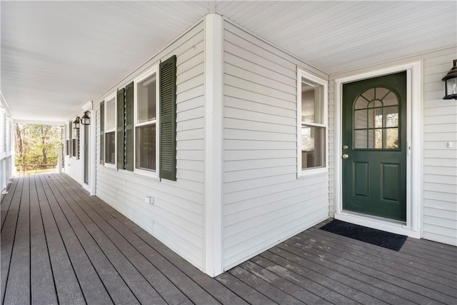 wooden deck with a porch