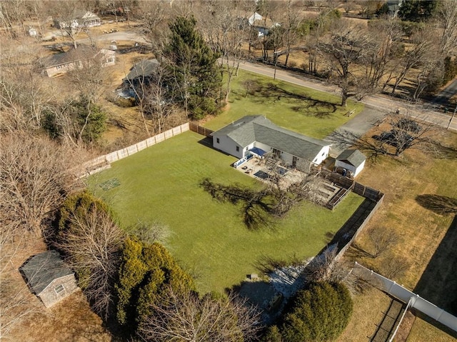 aerial view with a rural view