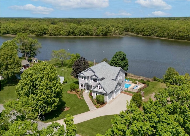 1040 Buttonwoods Ave, Warwick, RI 02886 - view from above of property featuring a large body of water and a heavily wooded area