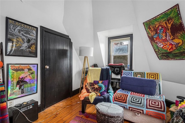 recreation room featuring hardwood / wood-style flooring