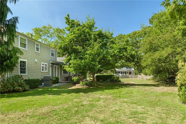 view of yard featuring fence