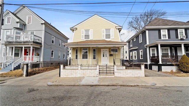 view of front of home with covered porch