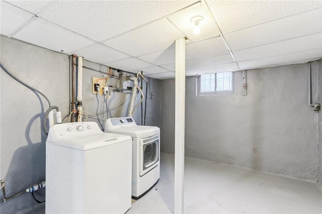 laundry room with washing machine and dryer and laundry area