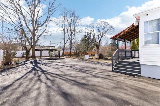 view of yard featuring fence