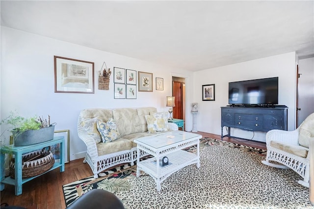 living area featuring wood finished floors