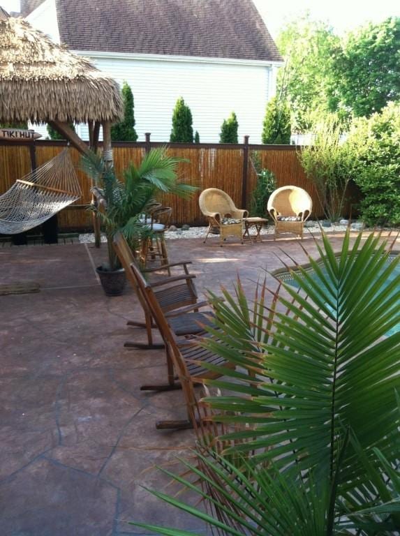 view of patio with a fenced backyard