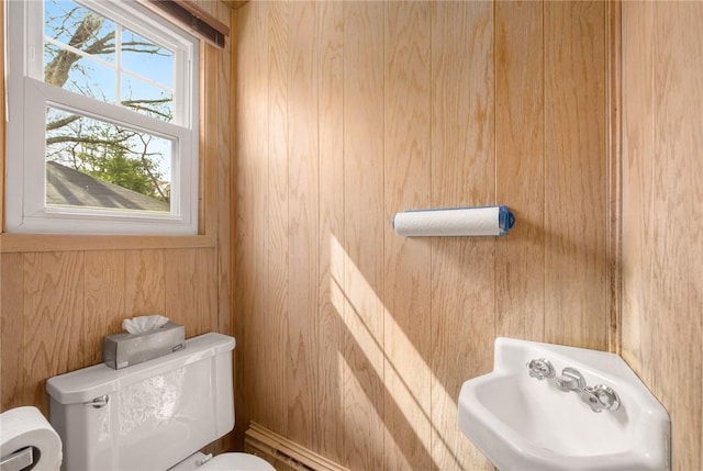 277 Waterman St, Providence, RI 02906 - half bath with wood walls and toilet