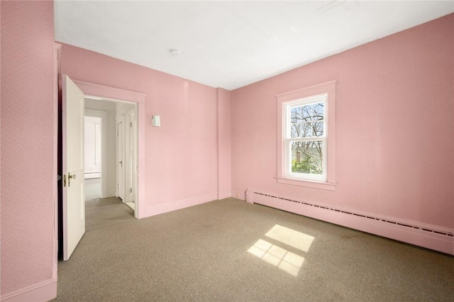 277 Waterman St, Providence, RI 02906 - empty room with carpet, a baseboard radiator, and baseboards