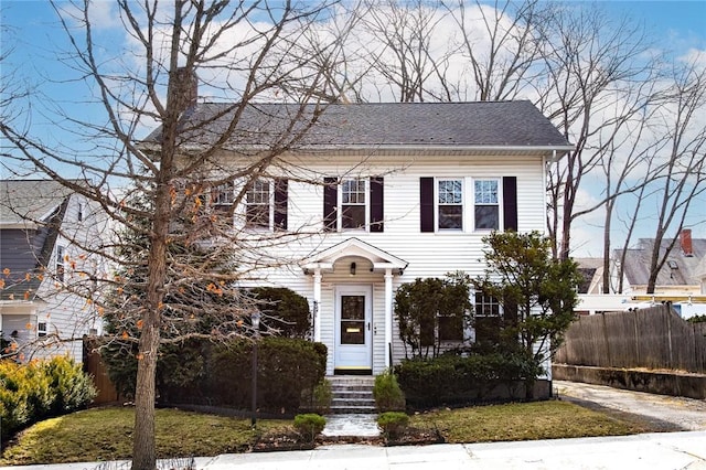 277 Waterman St, Providence, RI 02906 - colonial house featuring a front yard and fence