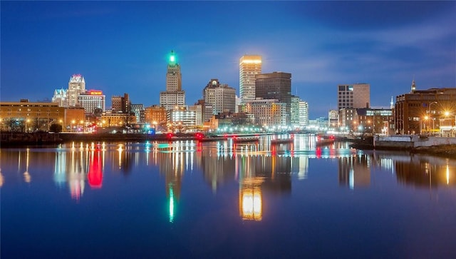 city view with a water view