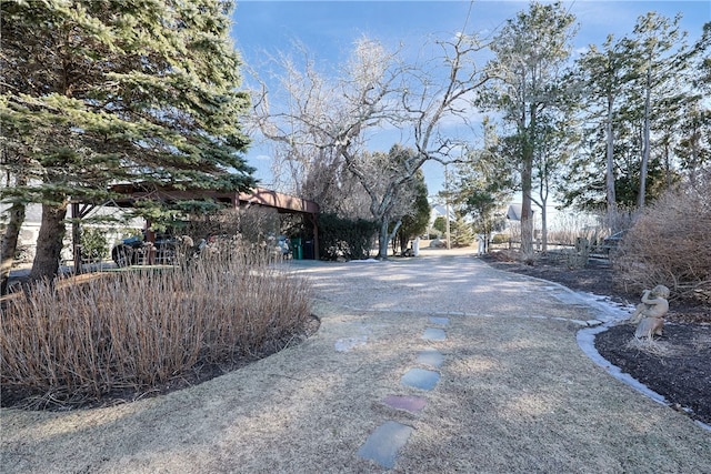 view of road with driveway