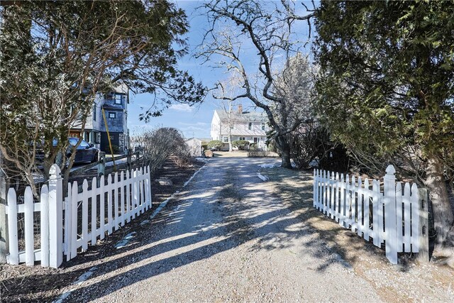 view of road with driveway