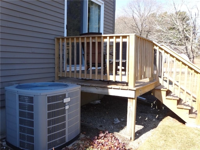 deck featuring central AC unit