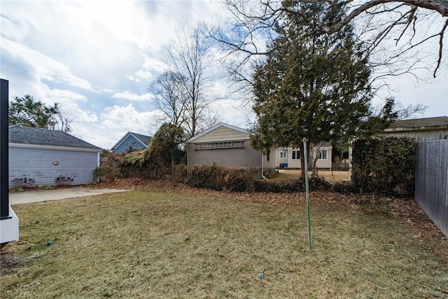 view of yard with fence