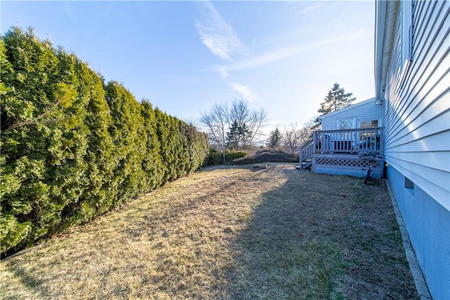 view of yard featuring a deck