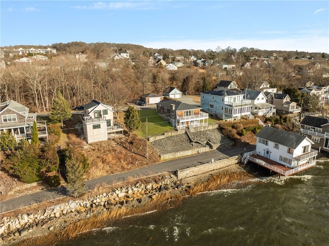 aerial view with a residential view