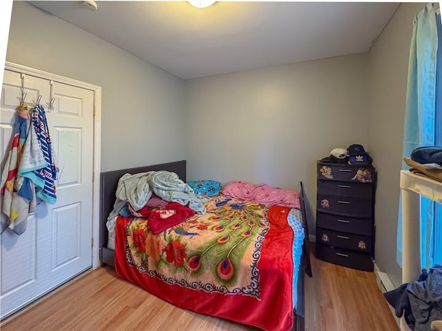 bedroom featuring wood finished floors