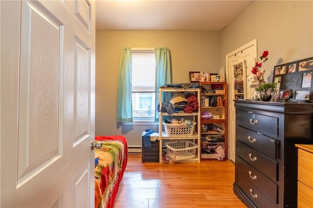 interior space with a baseboard heating unit