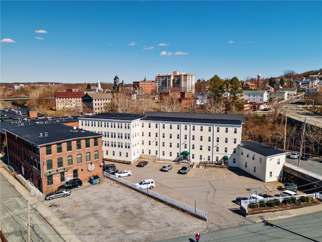 drone / aerial view with a view of city