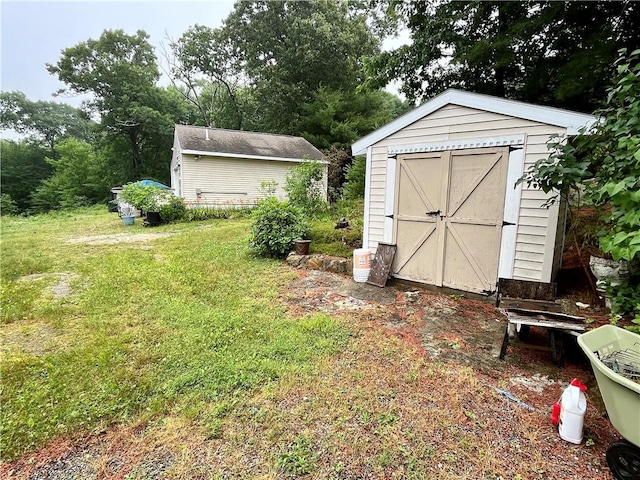 view of shed