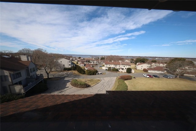 bird's eye view with a residential view