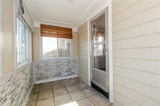 view of unfurnished sunroom