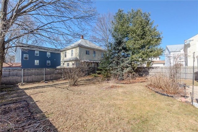 view of yard featuring fence