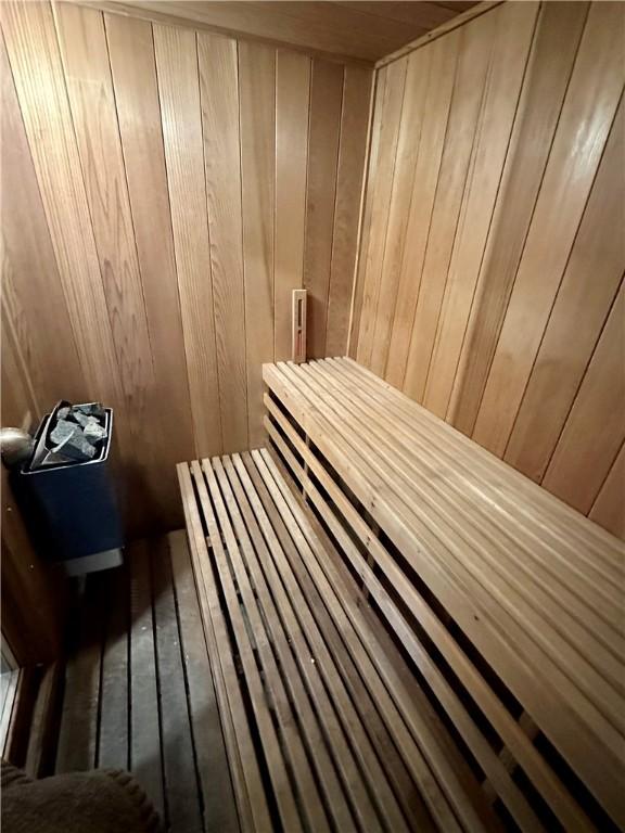 view of sauna