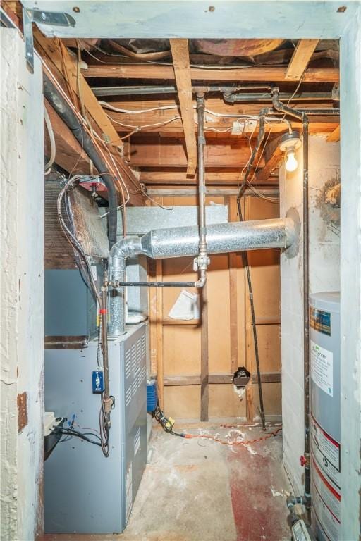 utilities featuring heating unit and water heater