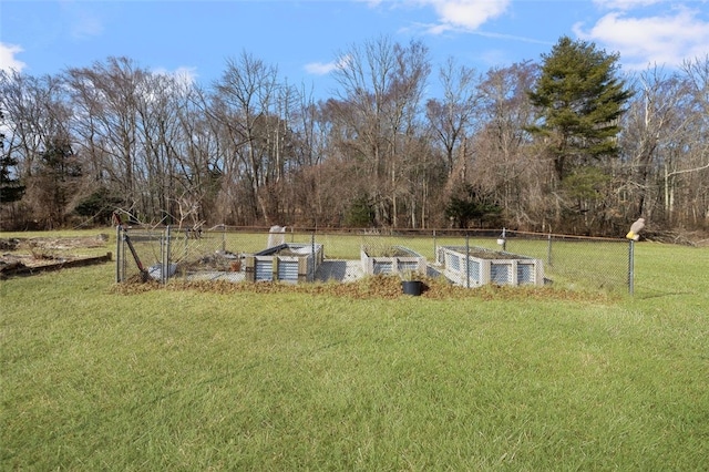 view of yard with a garden