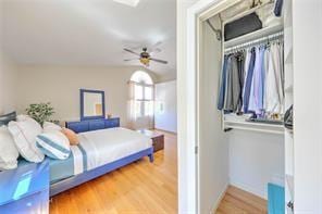 bedroom featuring light wood-style floors